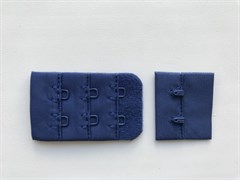 Застежка текстильная на 2 крючка (синий василек)