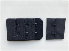 Застежка текстильная на 2 крючка (темно-синий)