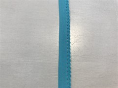Резинка отделочная, ажурная, цвет бирюзовый, 10 мм шириной