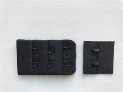 Застежка текстильная на 2 крючка (черный) - фото 4711