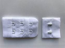 Застежка текстильная на 2 крючка (белый) - фото 4713