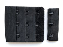 Застежка текстильная на 3 крючка (черный) - фото 4735