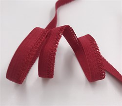 Резинка отделочная, ажурная, цвет темно-красный, 10 мм шириной - фото 7118