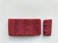 Застежка текстильная на 2 крючка (темно-красный) Arta F