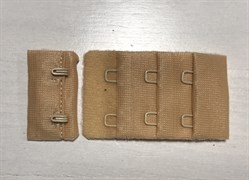 Застежка текстильная на 2 крючка (бежевый)