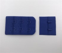 Застежка текстильная на 2 крючка (синий василек)