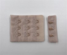 Застежка текстильная на 3 крючка (серебристый пион) Arta F