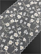 Вышивка на сетке молочный/белый, ширина 20 см, неэластичная 2901