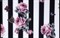Бифлекс полоска и розы, ширина 150см - фото 6018