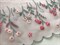 Вышивка на сетке пудра/цветы, ширина 22 см, неэластичная, правая 2597