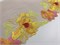 Вышивка на сетке загар/желтые/розовые цветы, неэластичная, правая сторона, ширина 20 см 2861